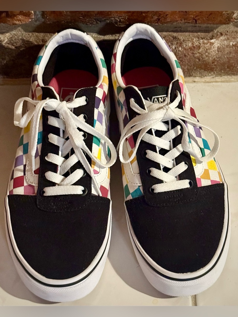 Vans Old Skool Rainbow Checkerboard Shoes - Picture 5 of 5